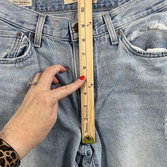 Levi's Sz 25 Premium Baggy Dad Jeans Slouchy Women’s Distressed Holes Grunge - Picture 14 of 16